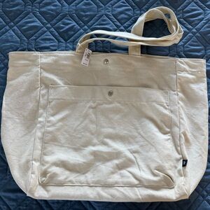 Gap Cream colored oversized carry all Linen-Cotton Tote Bag